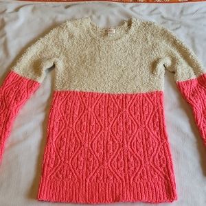 Oatmeal and Pink girls sweater